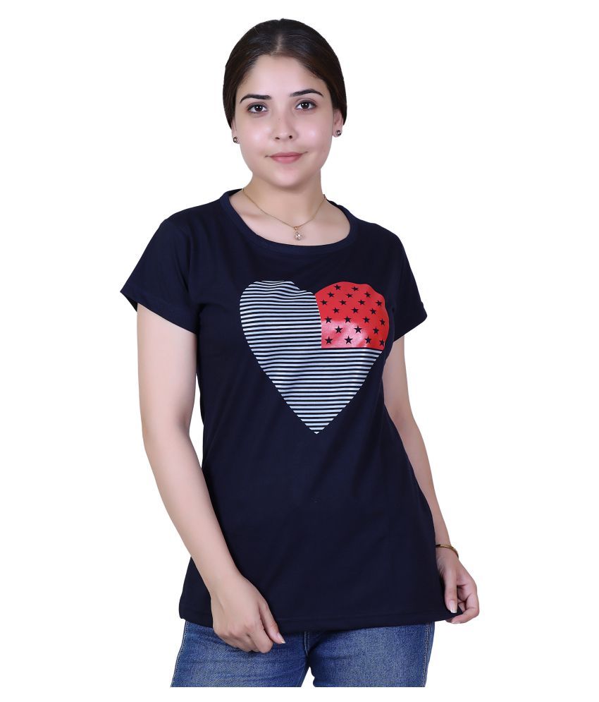     			Varenyam Cotton Regular Tops - Navy Single