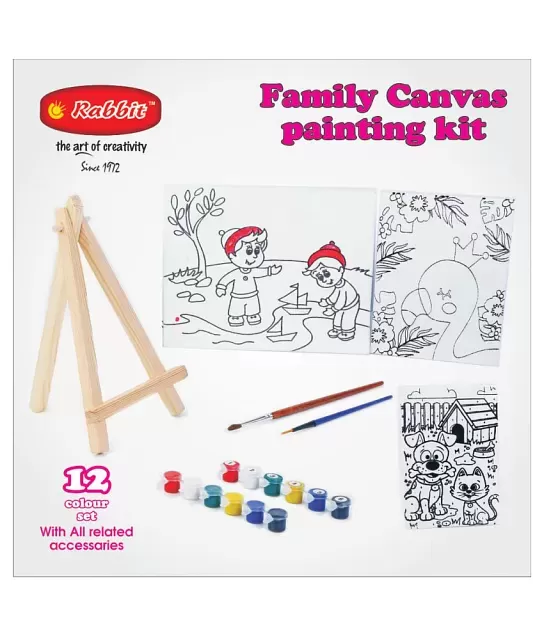 RABBIT CANVAS BOARD 4'*6' PACK OF 2 COMBO, Canvas for painting, Canvas for  Kids to paint, Canvas boards for beginners, Canvas for painting, Canvas for  acrylic painting, Canvas for artists, Canvas board painting set, Combo  includes 2 canvas boards