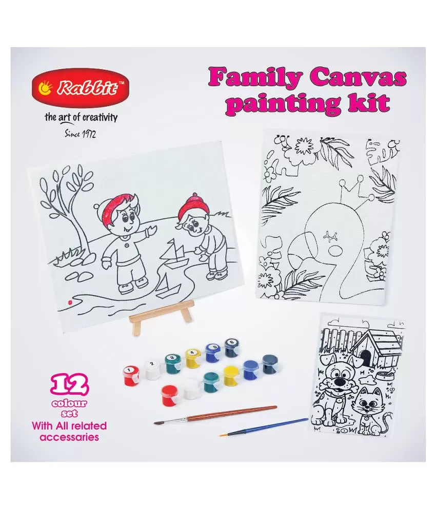 RABBIT CANVAS BOARD 8'*10' PACK OF 2 COMBO, Canvas for painting, Canvas for  Kids to paint, Canvas boards for beginners, Canvas for painting, Canvas for  acrylic painting, Canvas for artists, Canvas board painting set, Combo  includes 2 canvas boards