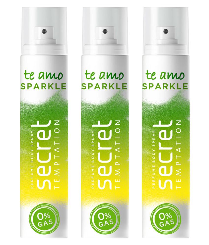     			secret temptation Te Amo Sparkle No Gas Perfume Body Spray Combo Pack of 3 Perfume Body Spray - For Women (360 ml, Pack of 3)