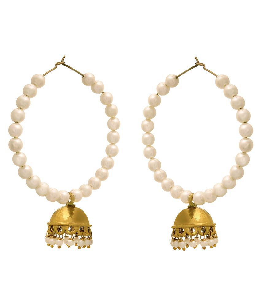     			Traditional Ethnic One Gram Gold Plated Pearls Designer Bali Earring for Women & Girls.
