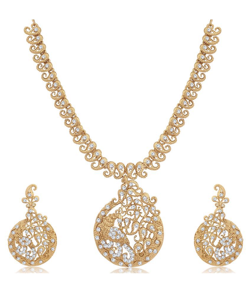     			Sukkhi Alloy Brown Traditional Necklaces Set Collar