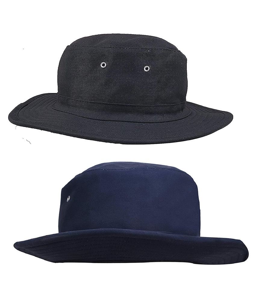     			Zacharias Black Plain Cotton Hats
