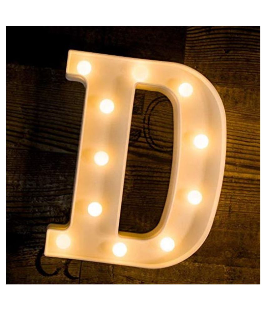     			MIRADH LED Marquee Lights, Sign Letter-D , LED Strips Yellow
