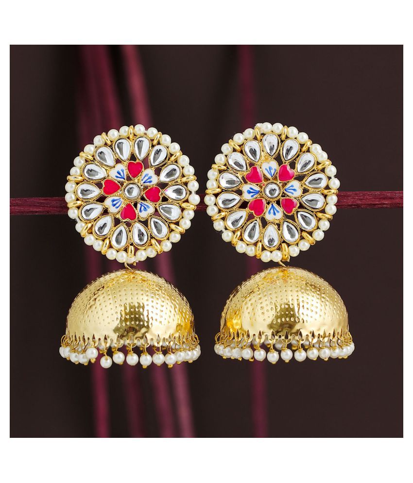     			Sukkhi Splendid Kundan Gold Plated Pearl Jhumki Earring for Women