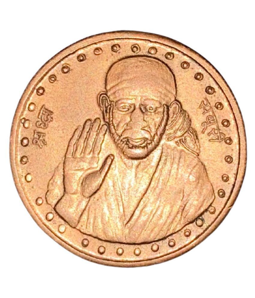     			EXTREMELY RARE SAI BABA JI EAST INDIA COMPANY UK ONE ANNA 1835 VERY RARE BIG POOJA TOKEN