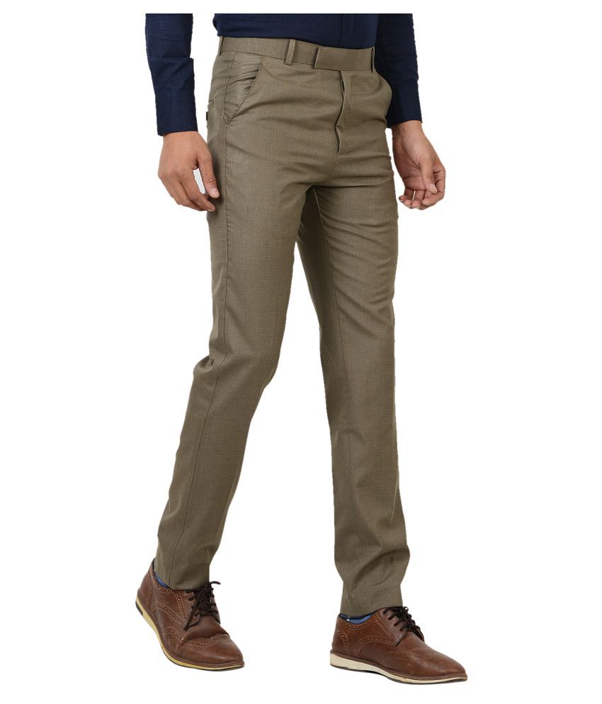 Maharaja Brown Slim -Fit Trousers - Buy 