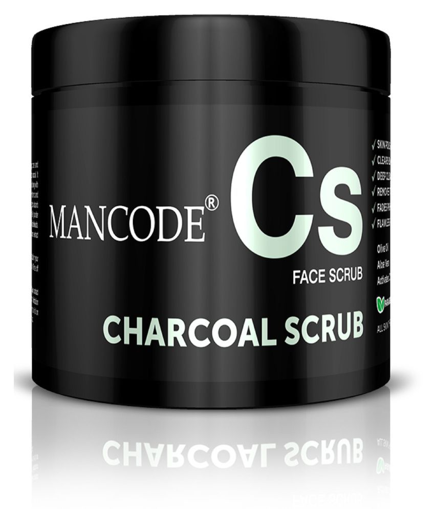 Mancode Activated Charcoal Facial Scrub Exfoliator 100 g