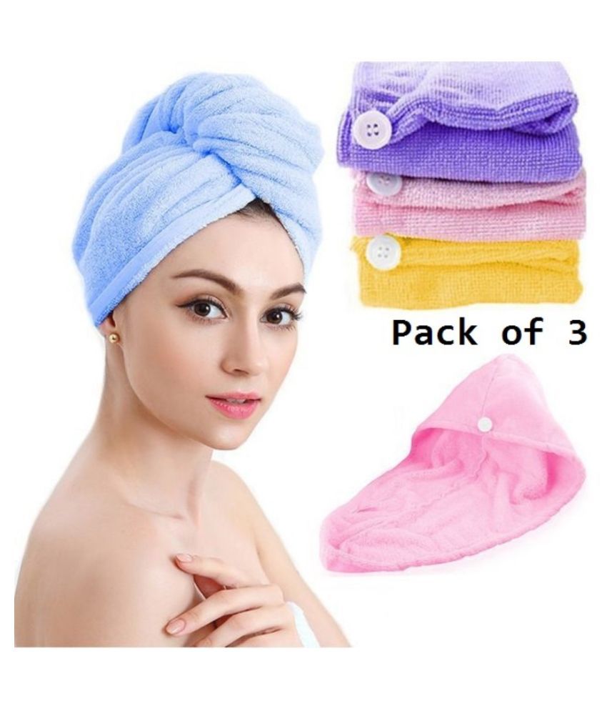 Sakshi Enterprise  HAIR WRAP TOWEL Microfiber hair wrap towel-Set of 3