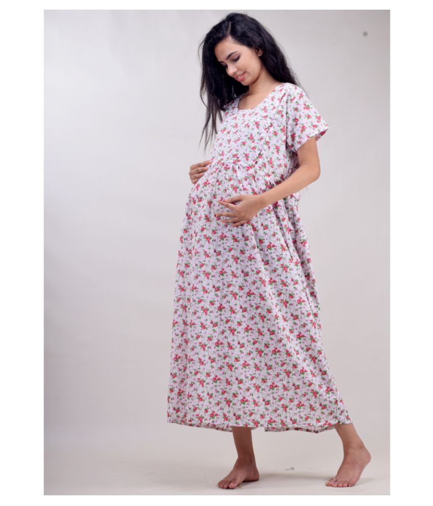     			CLYMAA Cotton Nighty & Night Gowns - Pink