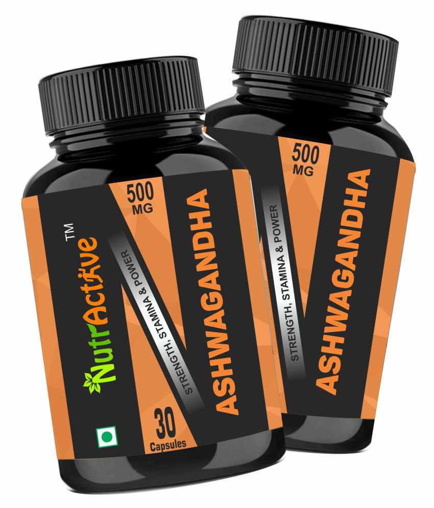     			NutrActive Ashwagandha Capsules (500mg) 60 no.s Capsule Pack of 2