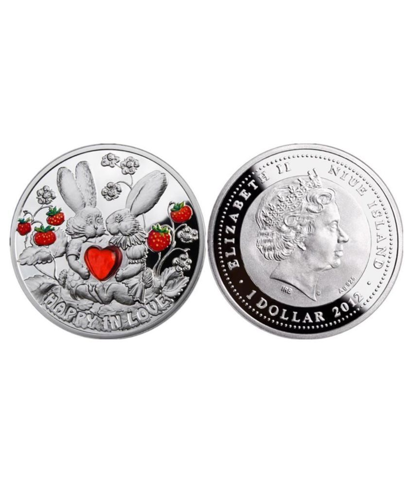     			1 Dollars ''Happy in Love'' - Elizabeth II (Niue) Silver Plated Coin