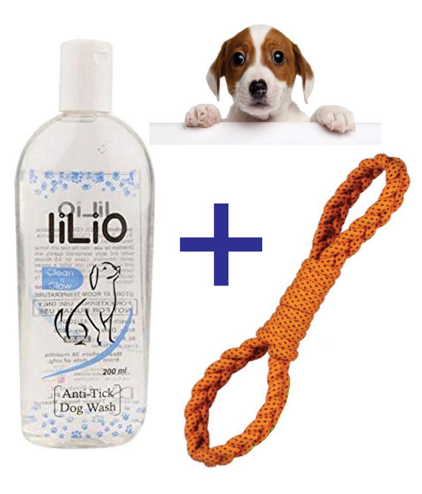 Anti Tick Dog Wash (200ml)  With Rope Two Tie Toys