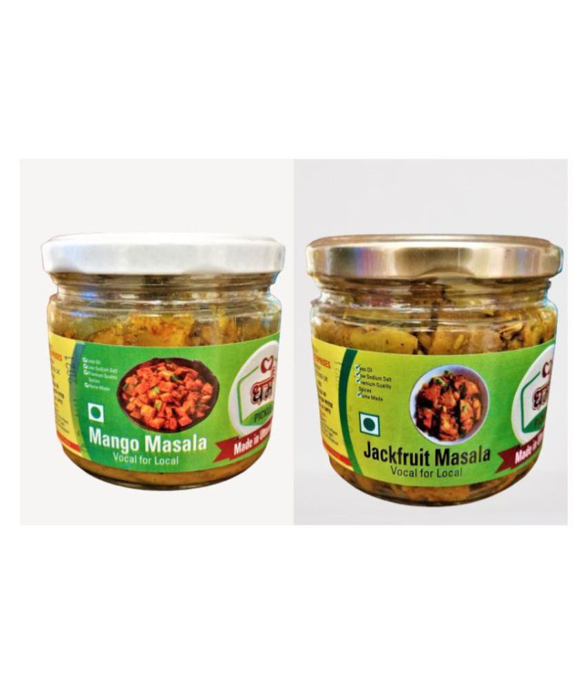 Dharm Foods Enterprises COMBO OF MANGO AND JACKFRUIT MASALA Pickle 250 g Pack of 2