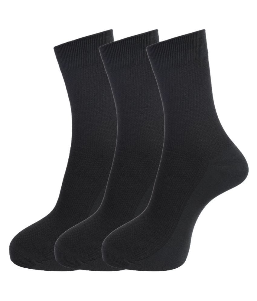     			Dollar Socks Gray Casual Mid Length Socks Pack of 3