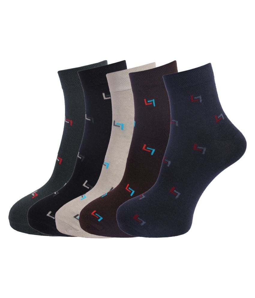     			Dollar Socks Multi Casual Ankle Length Socks Pack of 5