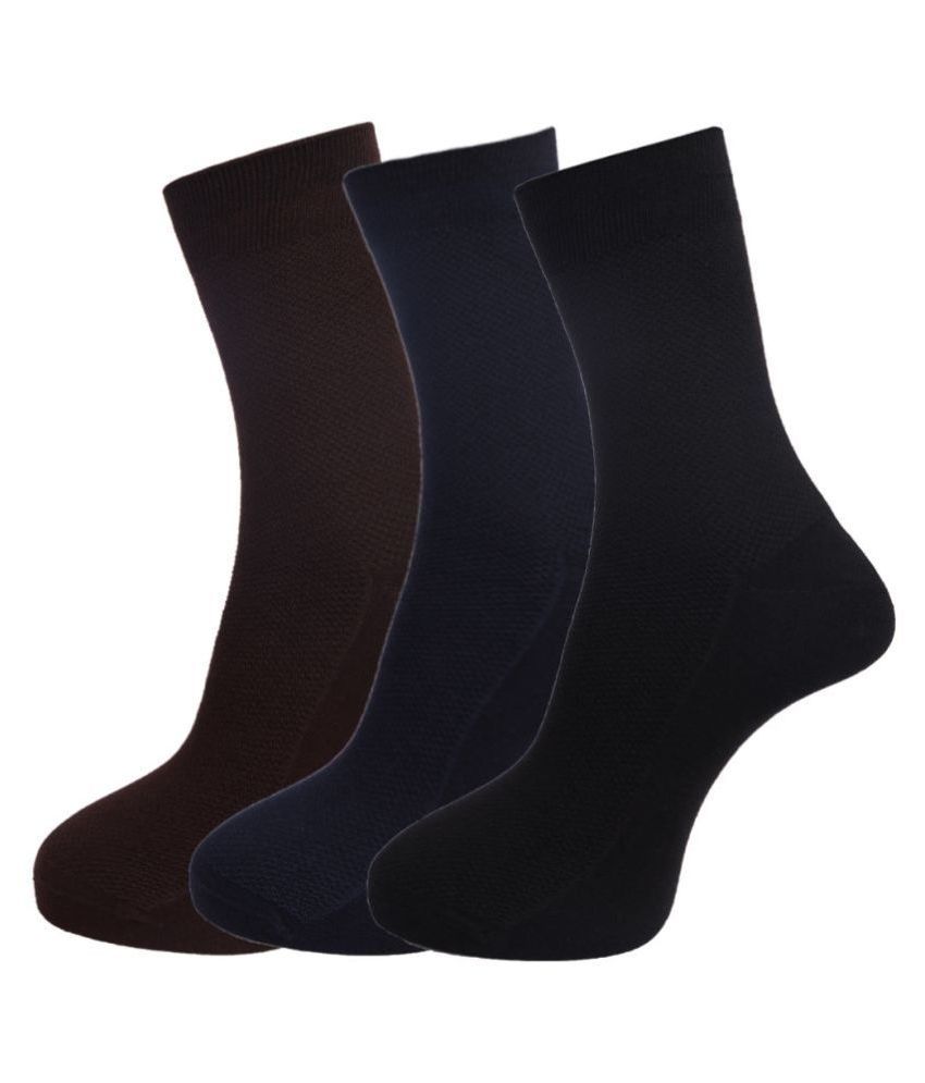     			Dollar Socks Multi Casual Mid Length Socks Pack of 3