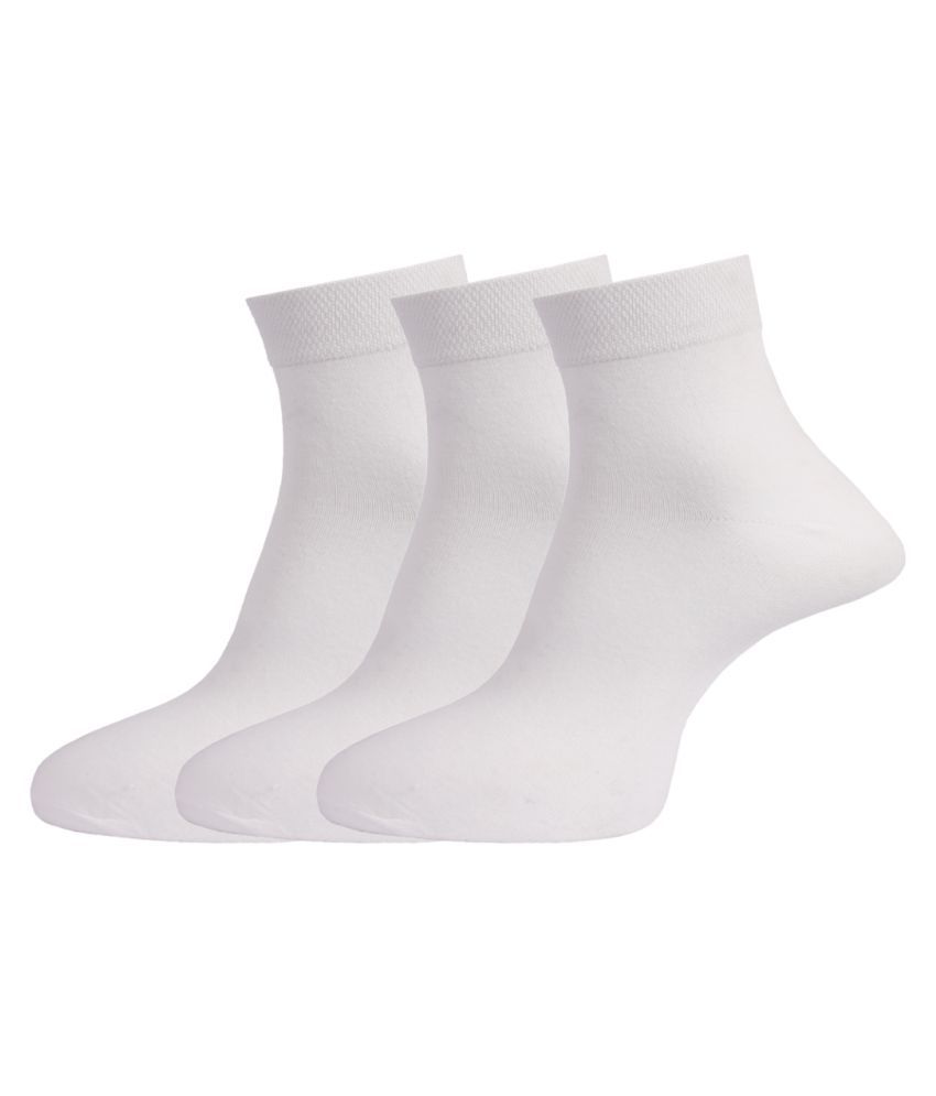     			Dollar - Cotton Men's Solid White Ankle Length Socks ( Pack of 3 )