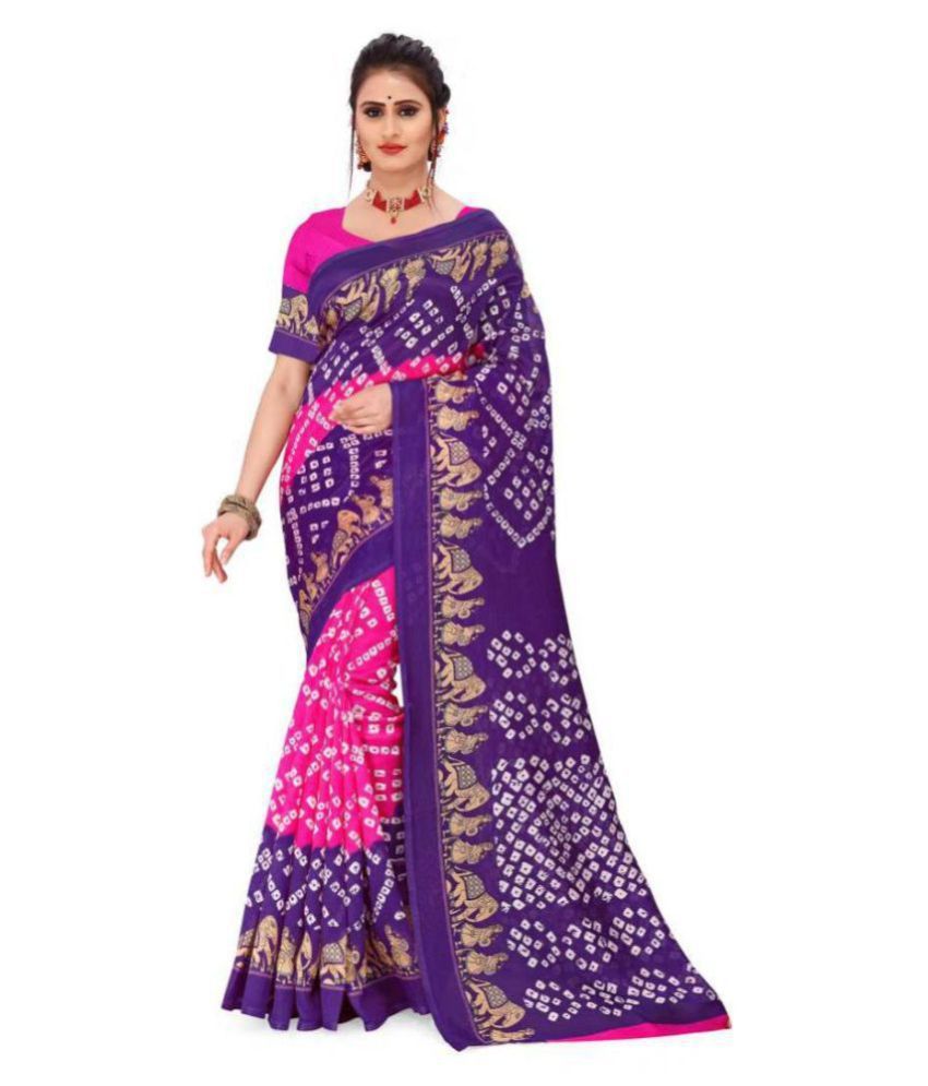     			ANAND SAREES - Multicolor Silk Blend Saree With Blouse Piece (Pack of 1)