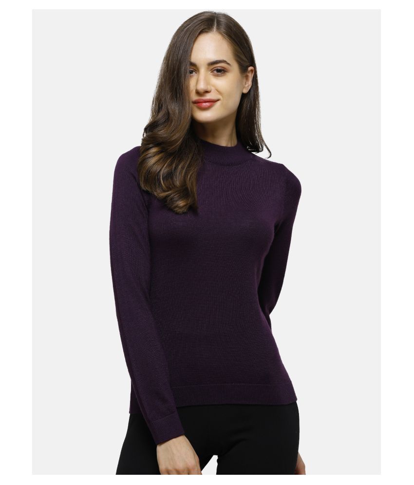     			98 Degree North Woollen Purple Pullovers - Single