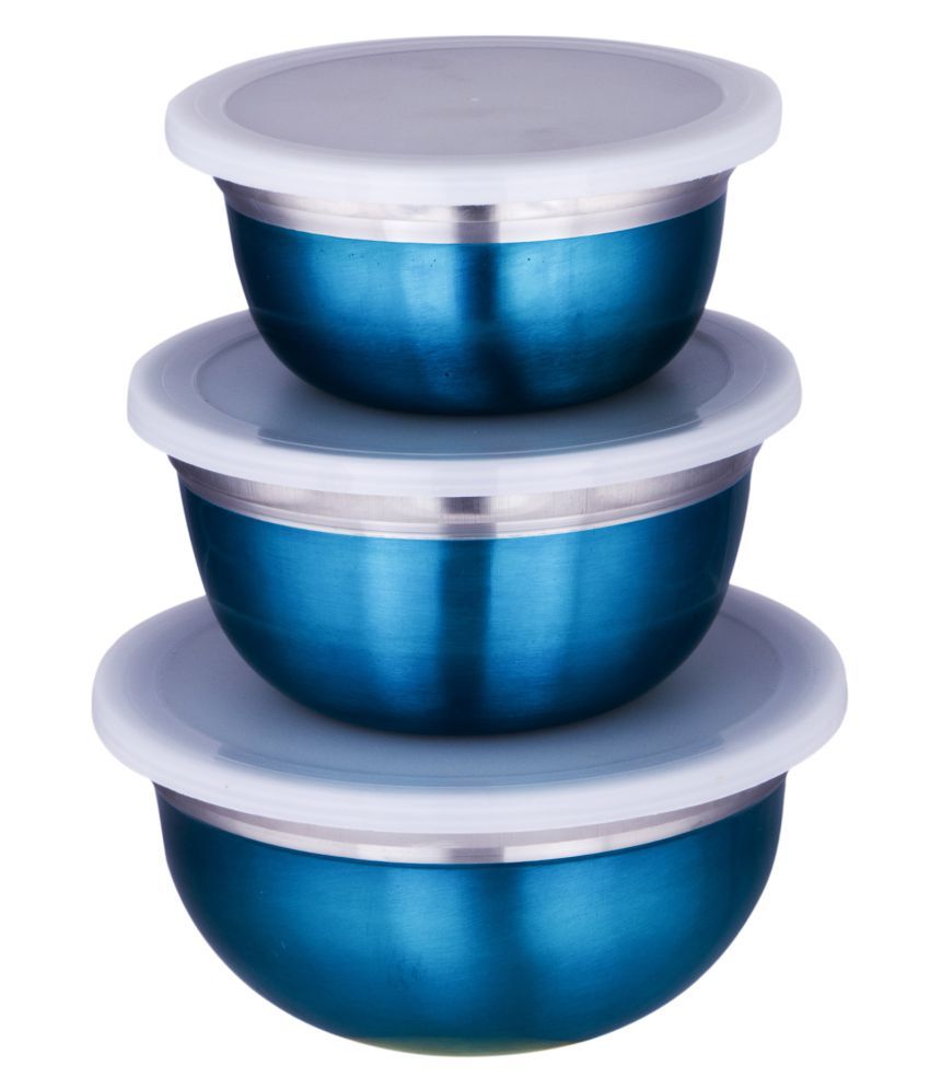 Kitchen Clue German Bowls Steel Food Container Set of 3 2800 mL