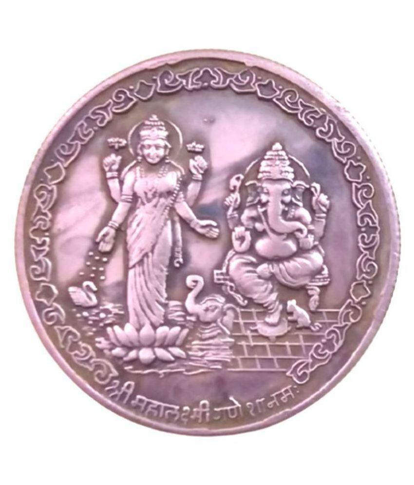     			SHREE GANESH LAXMI JI TEMPLE TOKEN ONE ANNA COIN 1818 GOOD LUCK COINS GOOD LUCK COIN