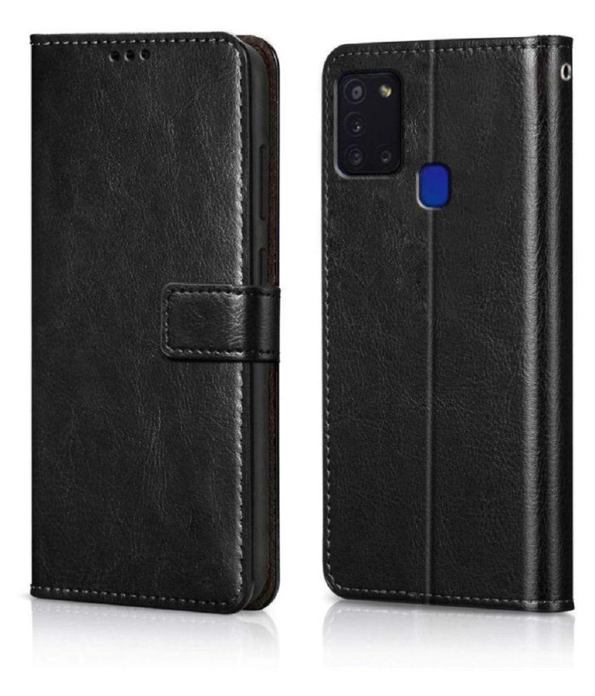     			Samsung Galaxy A21S Flip Cover by RGVEEN - Black