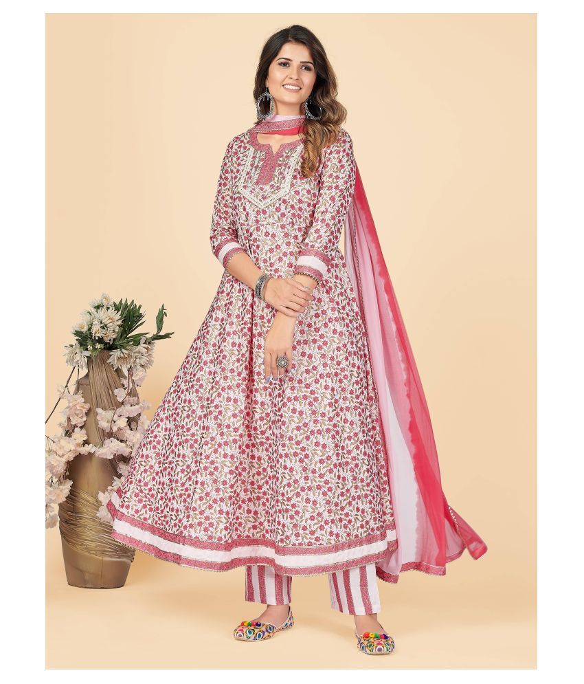     			Vbuyz - Pink A-line Cotton Women's Stitched Salwar Suit ( Pack of 1 )