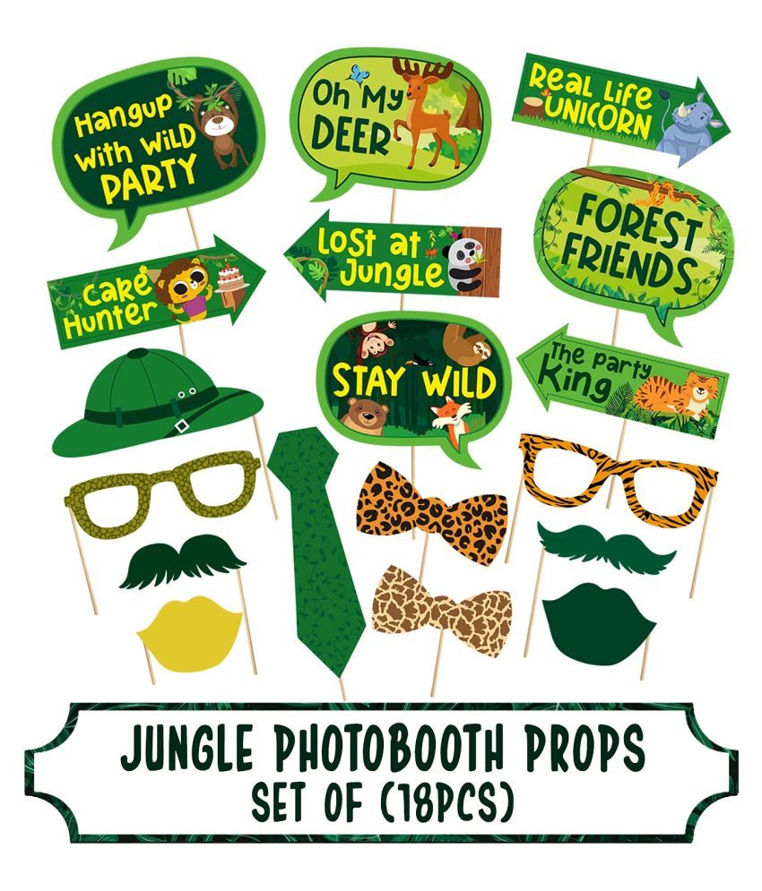 Zyozi 18pcs Jungle Safari Photo Booth Props Wild Animals Forest Themed Party Props Kit For Jungle Safari Kids Baby Shower Birthday Party Decorations Supplies Buy Zyozi 18pcs Jungle Safari Photo Booth