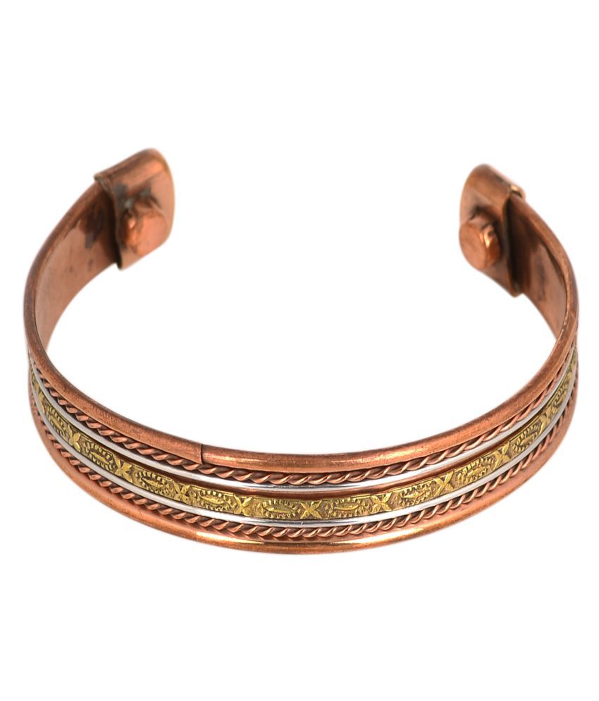     			KESAR ZEMS PURE COPPER MAGNET CUFF Unisex BRACELET For Magnetic Therapy, Energy, Healing & Spiritual{Diameter:6.5 Cm}.