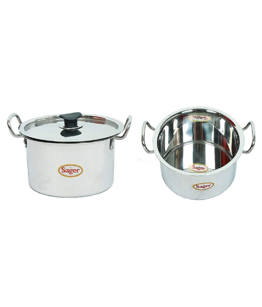     			SAGER Induction Friendly No Coating Stainless Steel Casserole 23 cm 4000 mL
