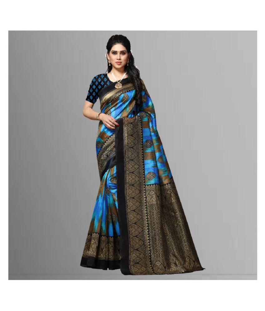     			ANAND SAREES - Multicolor Silk Blend Saree With Blouse Piece (Pack of 1)