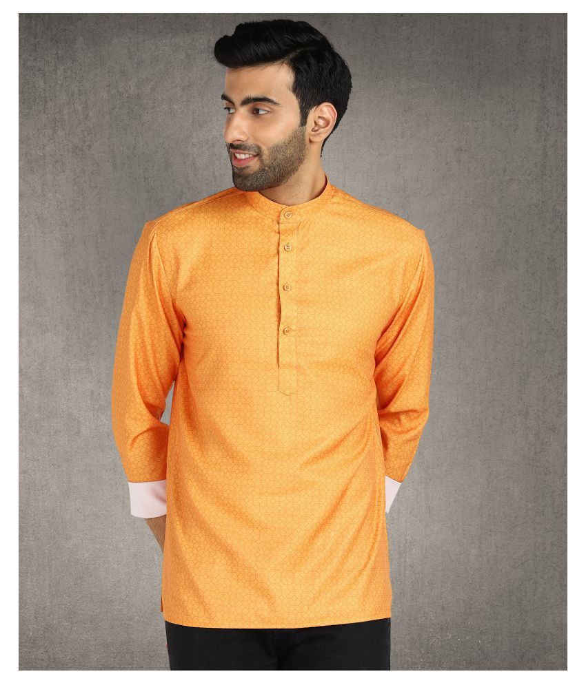     			Hangup Orange Rayon Kurta Single