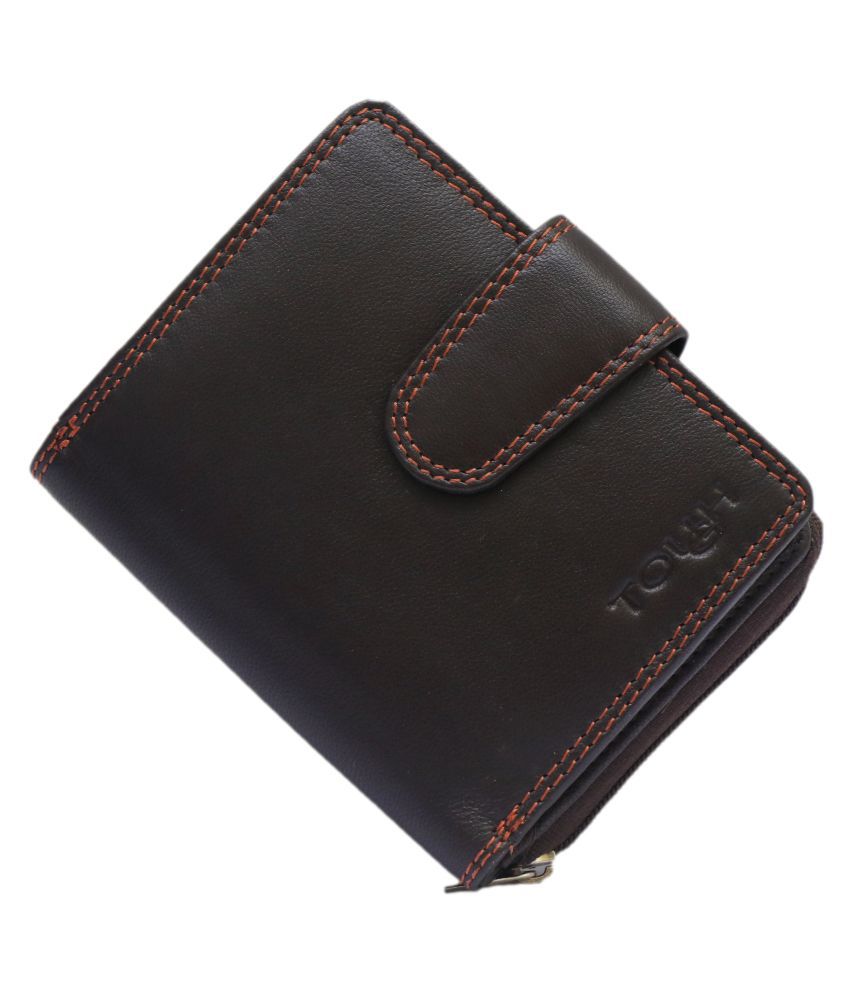     			Tough Women Casual Brown Genuine Leather Wallet - Regular Size (11 Card Slots)