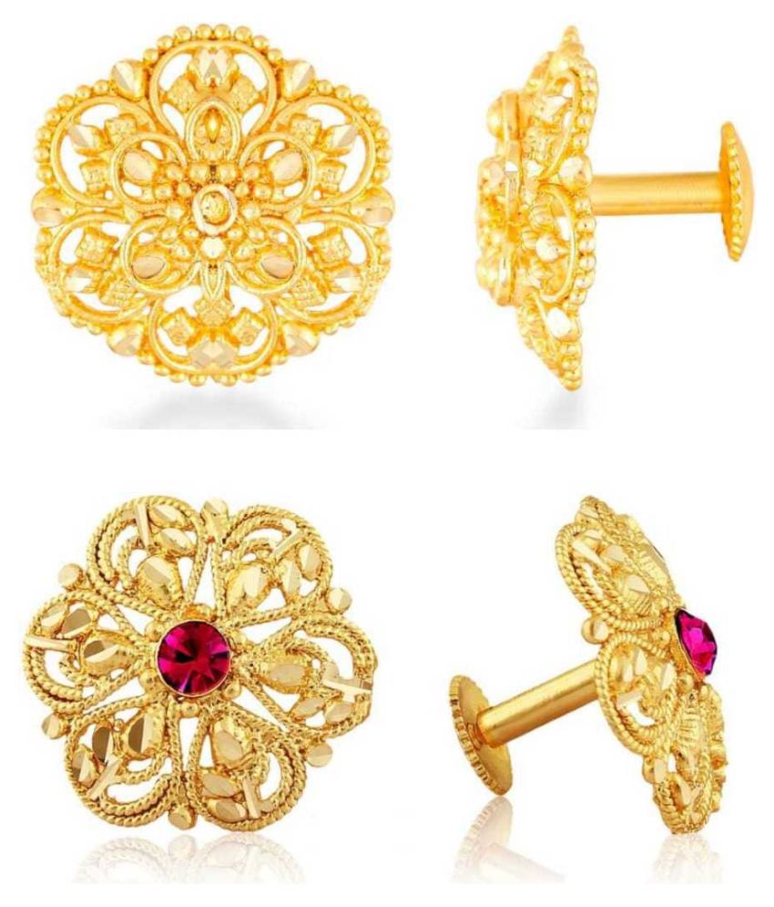    			Vighnaharta Traditional South Culture Alloy Gold Plated Stud Earring Combo set