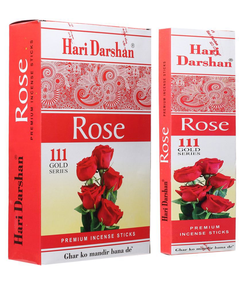 Hari Darshan Rose 111 Gold Agarbatti | Premium Incense Sticks - Pack of 12, 15g in Each