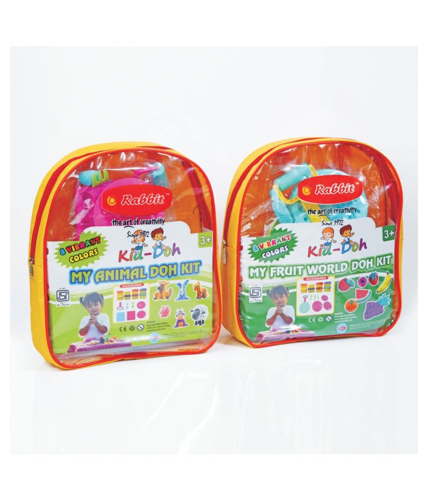     			RABBIT My ANIMAL + My FRUIT WORLD Dough Kit Combo Pack of 2 With Moulds For Shapes |Big Dough Kit for kids |Make Your Candy Shop with the help of Factory Dough Set|Play & Learn with Dough|Play Dough Clay set|Play Dough kit for kids with shapes|Play Doh|