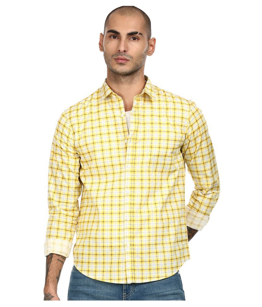 Ruggers 100 Percent Cotton Yellow Shirt Single