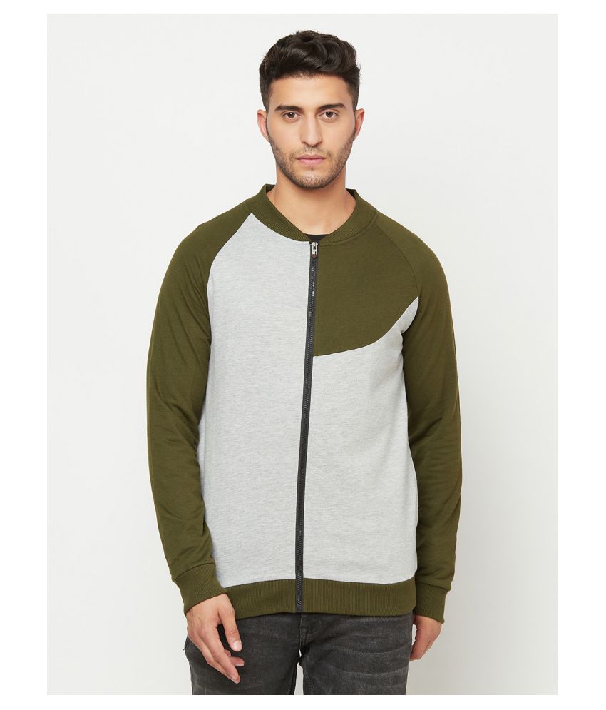     			Glito - Olive Fleece Regular Fit Men's Sweatshirt ( Pack of 1 )