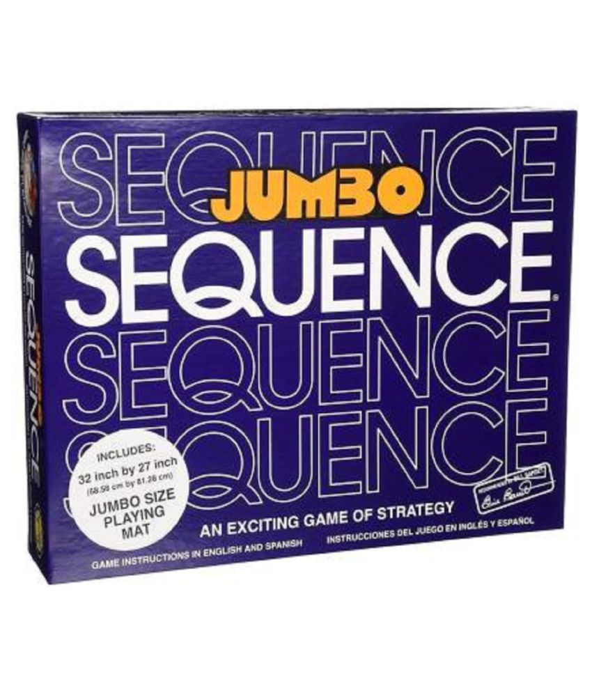 Jumbo Sequence Game Board Playing Cards and Non Reversible Playing Chips Family Card Board Game, 32x27-Inch Board Game Accessories Board Game