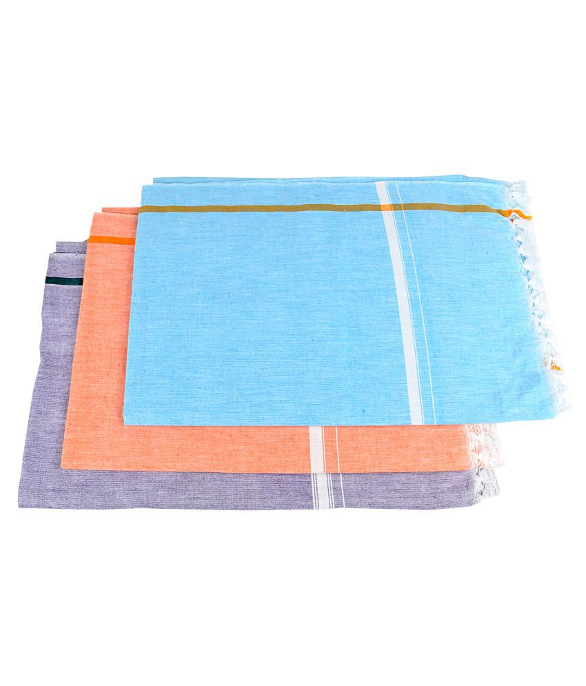     			Sathiyas - Multicolor Cotton Solid Bath Towel (Pack of 3)