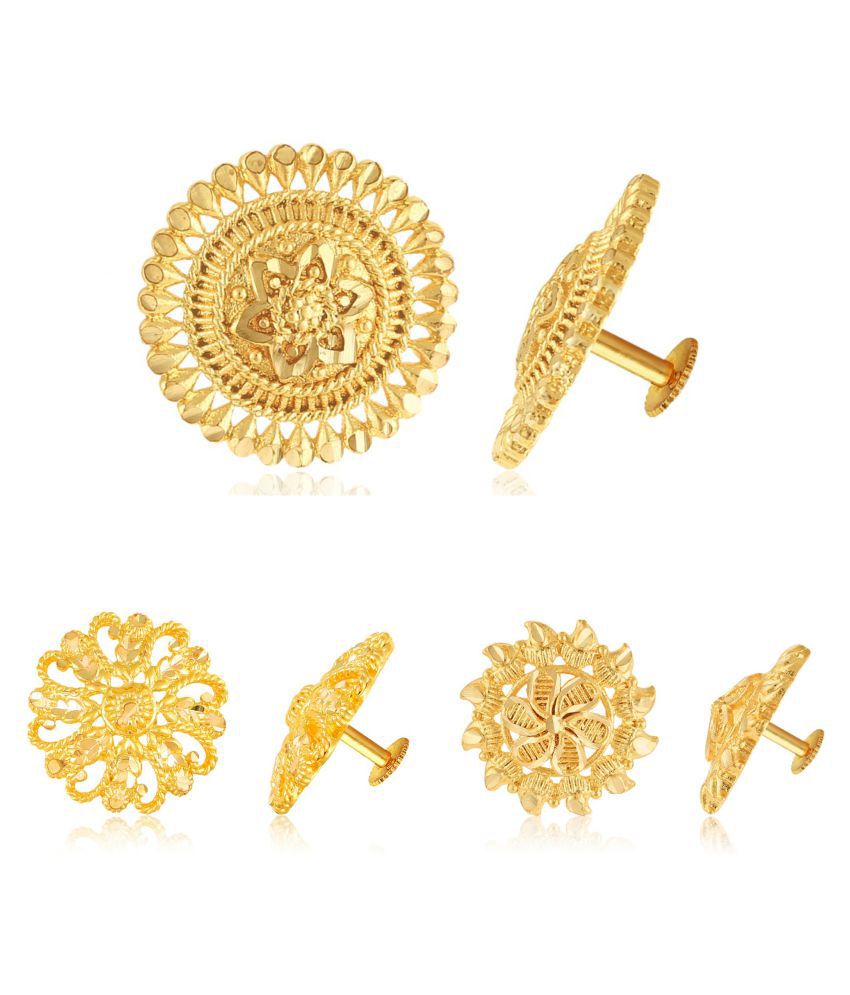    			Vighnaharta Sizzling Graceful Alloy Gold Plated Stud and  Combo set For Women and Girls  Pack of- 3 Pair Earrings VFJ1313-1347-1312ERG