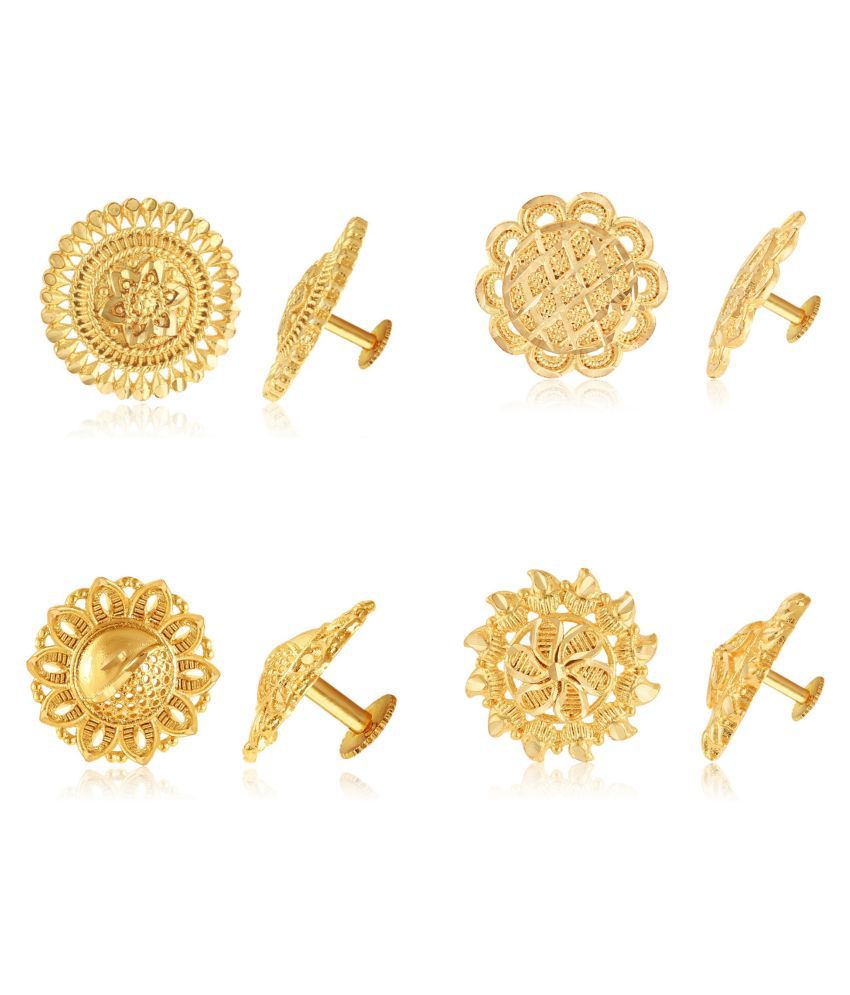     			Vighnaharta Twinkling Charming Alloy Gold Plated Stud Earring Combo set For Women and Girls  Pack of- 4 Pair Earrings VFJ1311-1313-1308-1312ERG