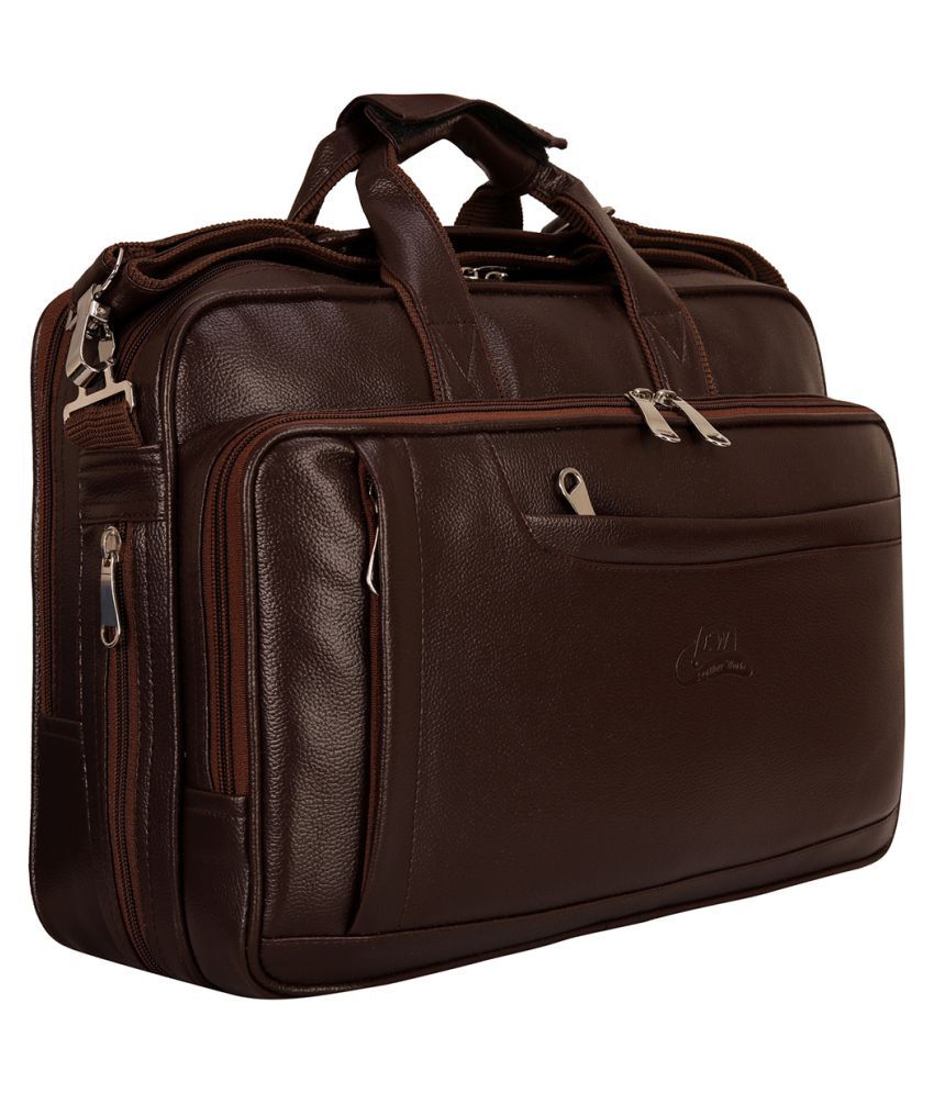     			Leather World - Brown P.U Office Bag