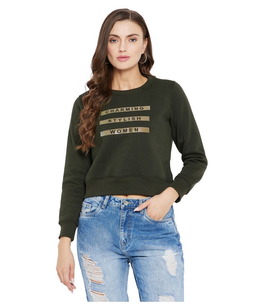     			Clapton Cotton - Fleece Green Non Hooded Sweatshirt