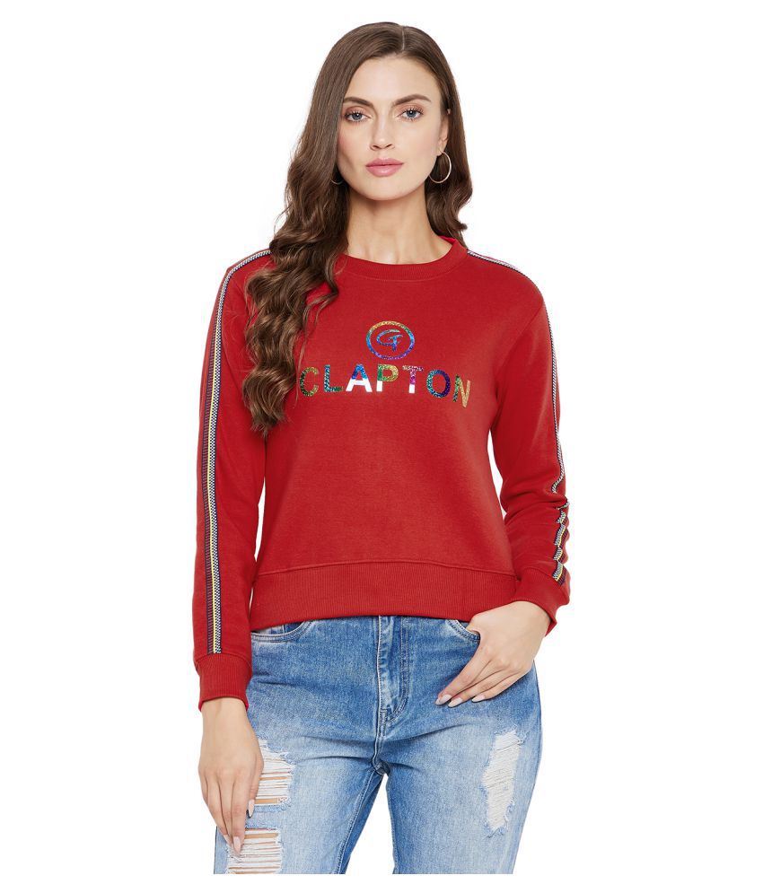     			Clapton Cotton - Fleece Red Non Hooded Sweatshirt