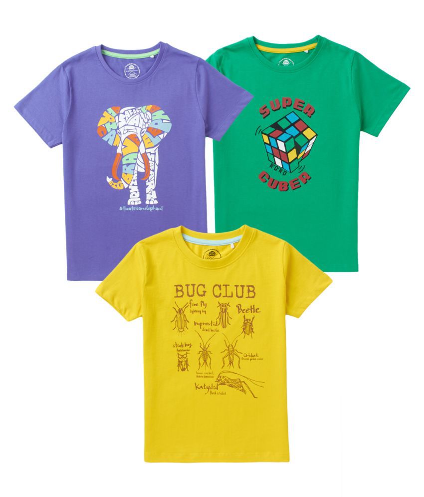 Cub McPaws Boys Pack of 3 Half Sleeves T-shirts