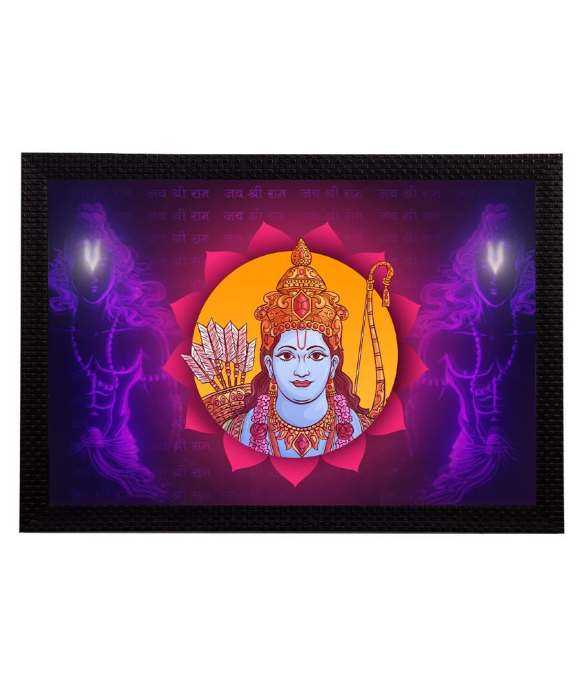     			eCraftIndia Blue & Yellow Lord Ram Satin Matt Texture UV Art Painting