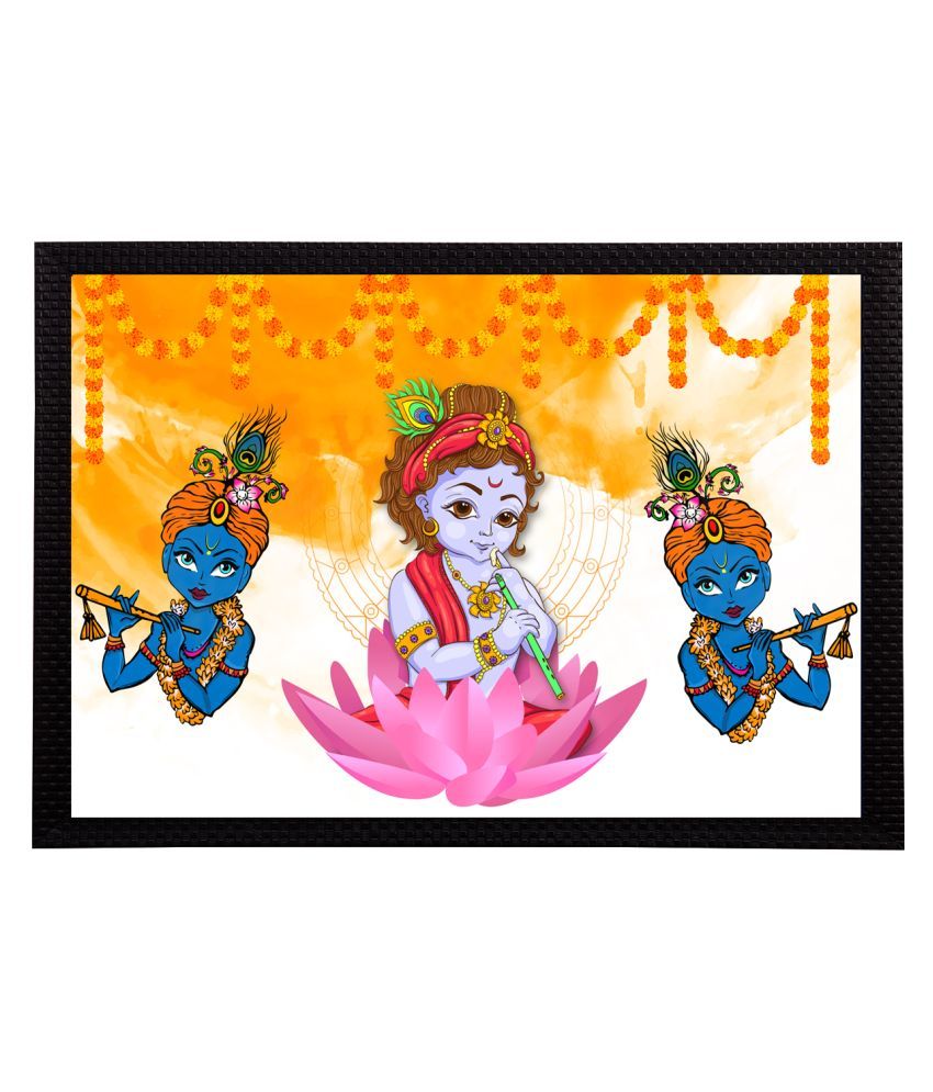     			eCraftIndia Lord Krishna Satin Matt Texture UV Art Painting