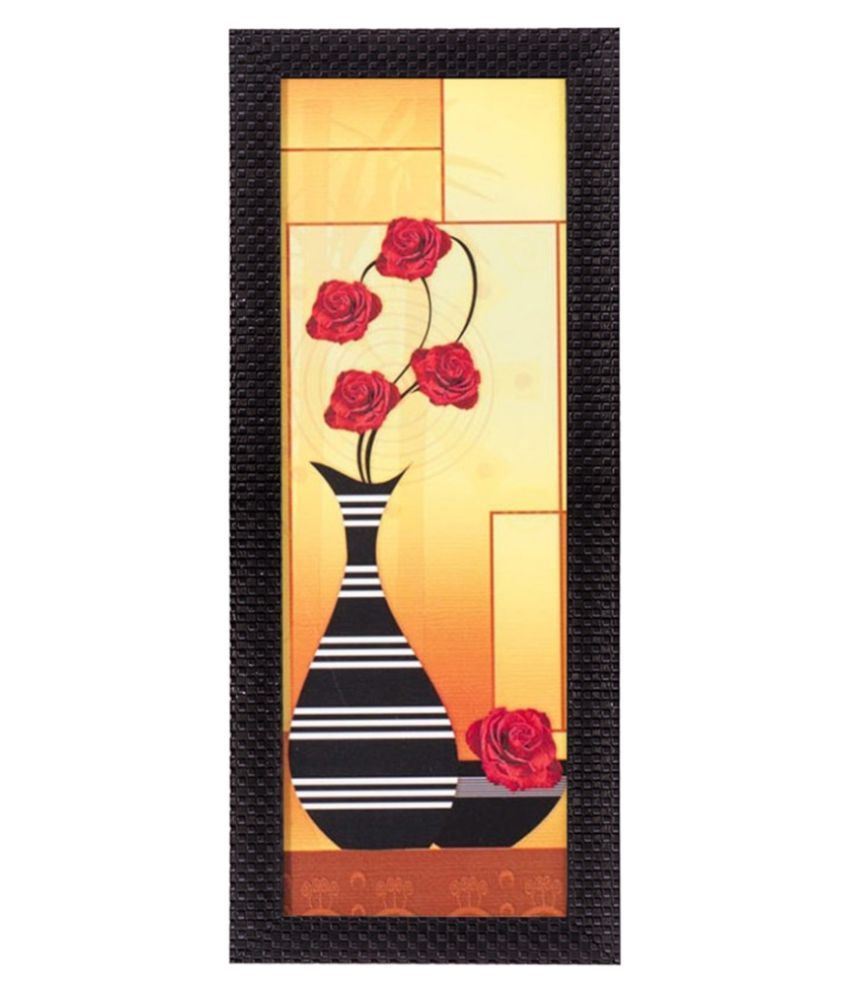     			eCraftIndia Abstract Striped Vase Satin Matt Texture UV Art Painting